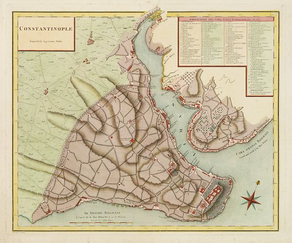 Constantinople On A Map. Old map by TARDIEU,P.F.