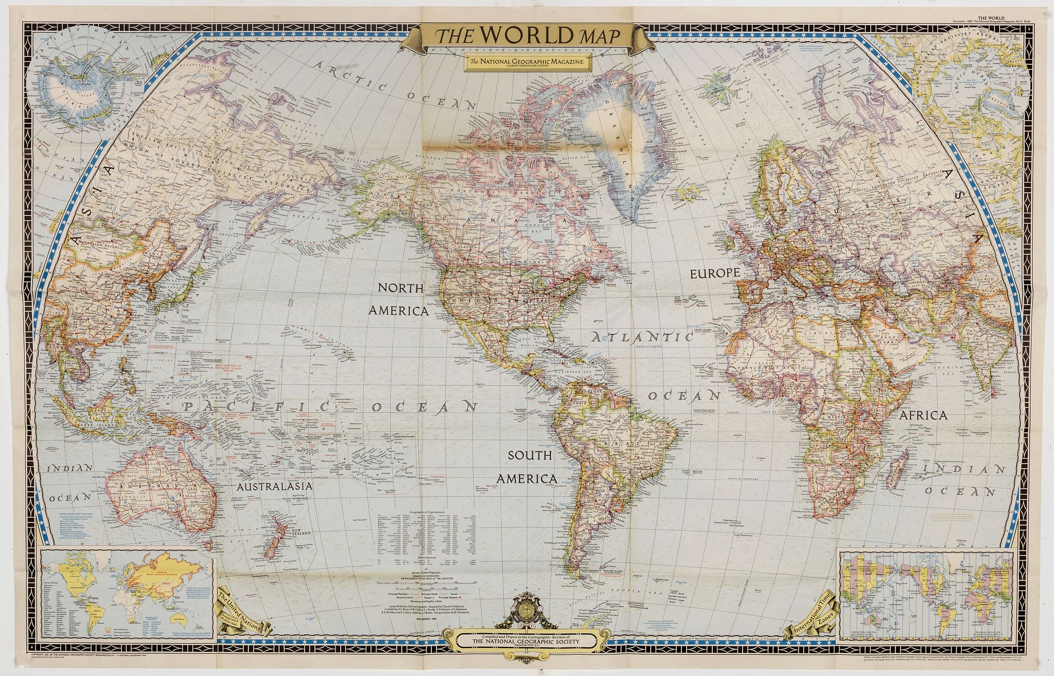 National Geographic Society The World Map 6354