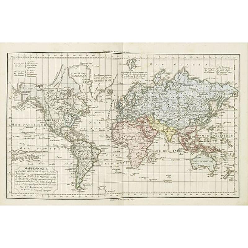 Mappe Monde Ou Carte G N Rale De Toutes Les Parties Connues Old