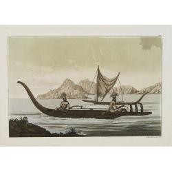 [Pirogues in the bay of the voyage of the Resolution. The Marquesas Islands ].