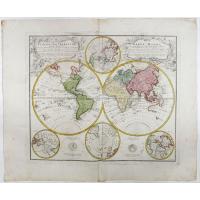 Planiglobii Terrestris Mappa Universalis.. - Mappe-Monde qui represente les deux Hemispheres. . .