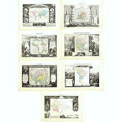 [Set of World and 5 continents - 7 maps ].