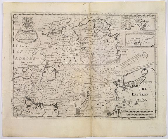 Old map by WELLS -A New Map of Great Tartary and China with the ...