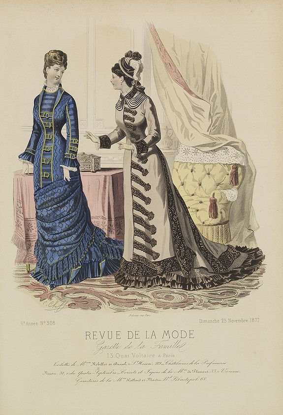 Old map by REVUE DE LA MODE - Paris fashion plate. (308)