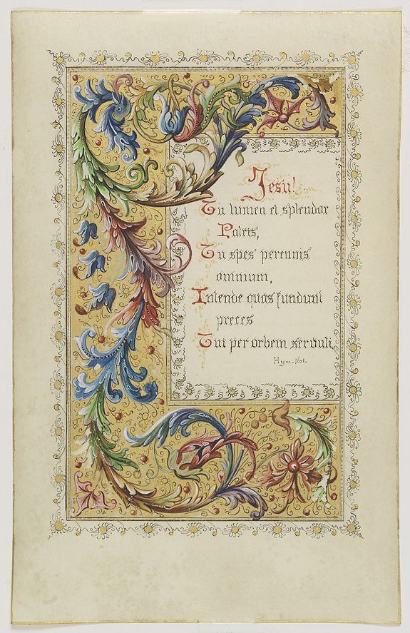 ANONYMOUS - Neo-Gothic illuminated manuscript on vellum.