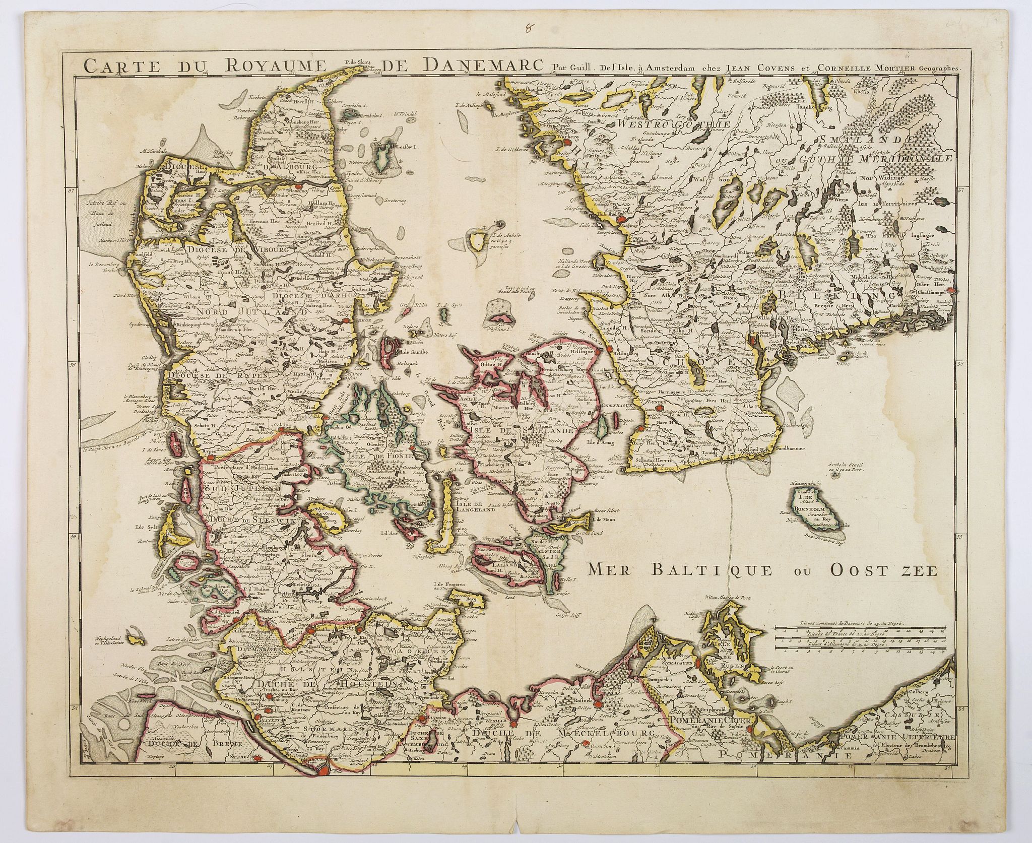 Carte Du Royaume De Danemarc.