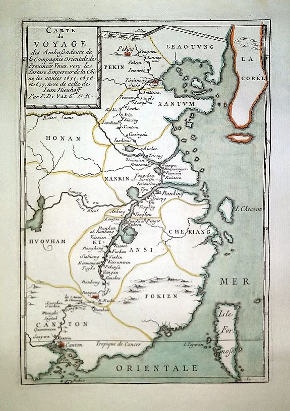 Carte du Voyage des Ambassadeurs de la Compagnie Orientale des Provinces Unies, vers le Tartare Empereur de la Chine. . .