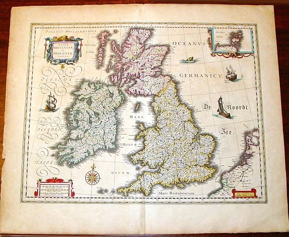 Magnae Britanniae et Hiberniae Tabula. - Old map by BLAEU,W.