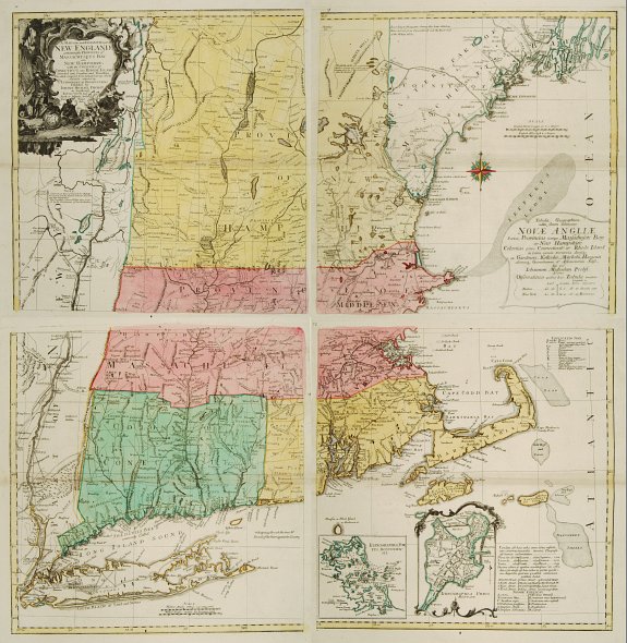 A Map Of The Most Inhabited Part Of New England Old Map By Probstj 5708