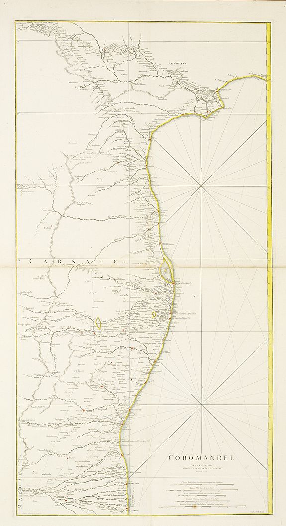 COROMANDEL. - Old map by D'ANVILLE