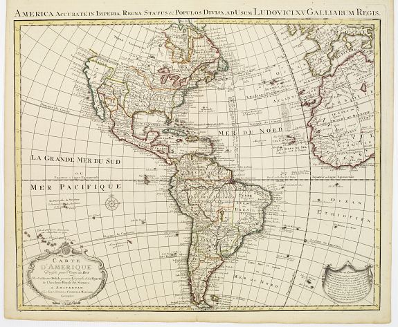 Carte D Amerique Dressee Pour Lusage Du Roy Old Map By Covens J Mortier C 5517