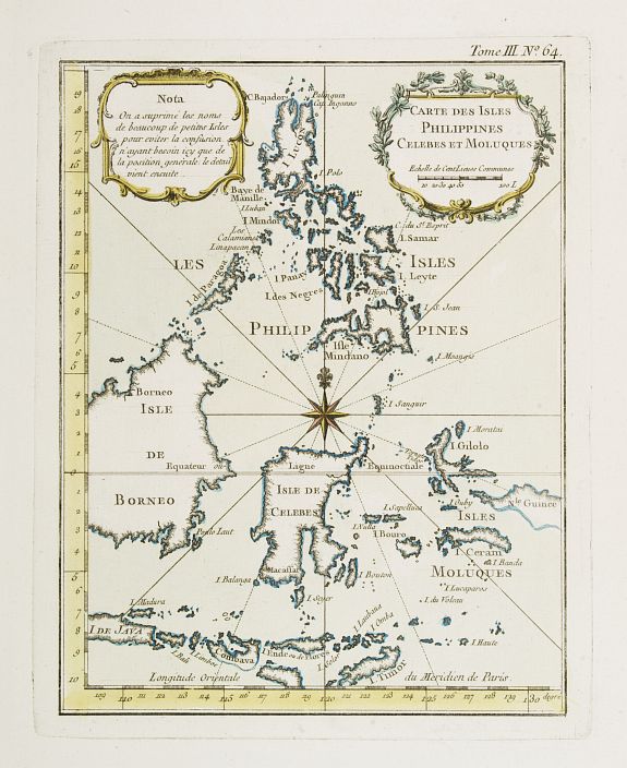 Carte Des Isles Philippines Celebes et Moluques. - Old map by BELLIN,J.