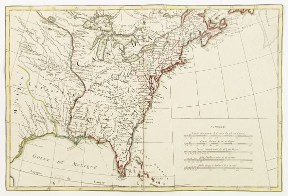 [No title] East coast of US. - Old map by BONNE,R. / LATTRÉ