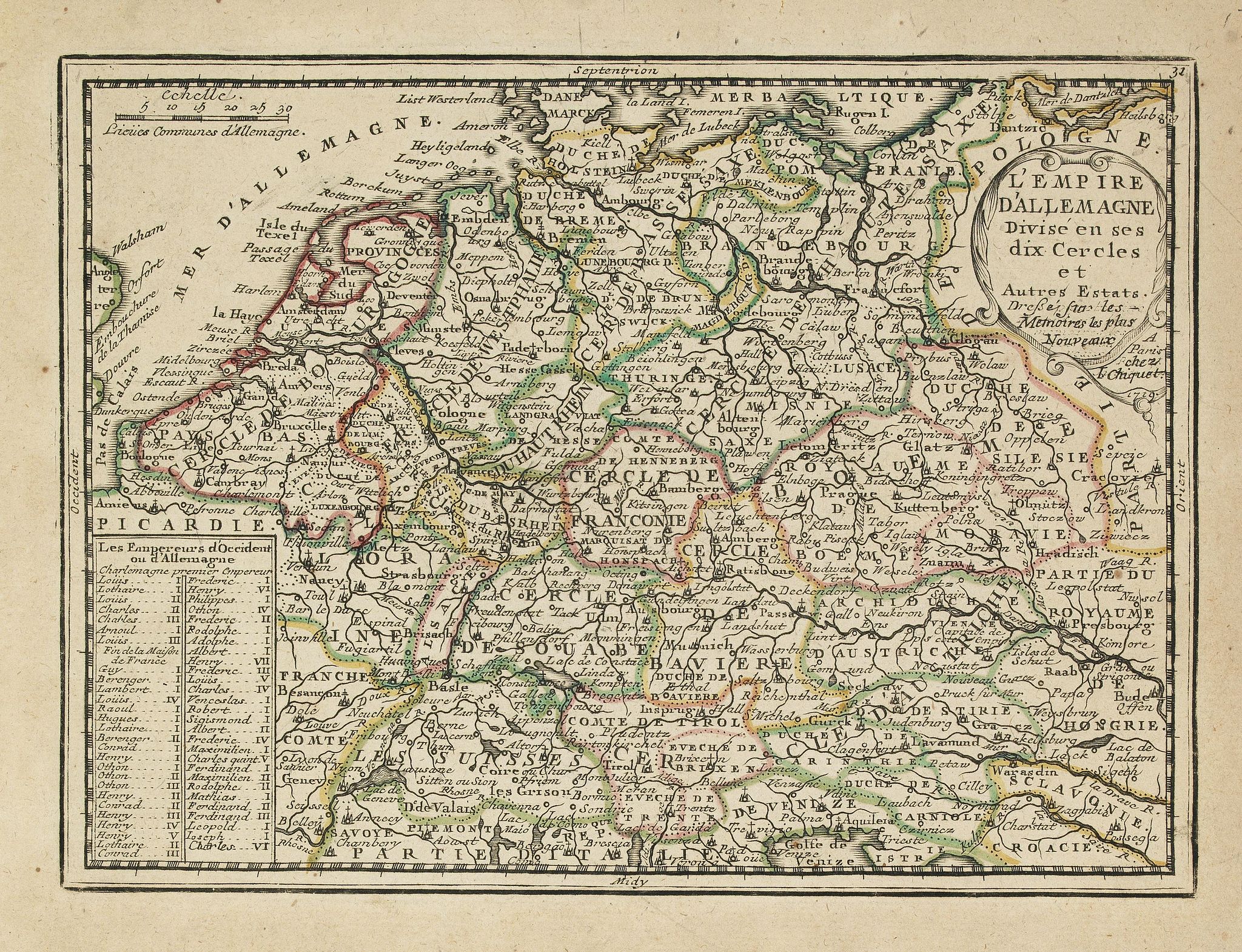 L'Empire D'Allemagne Divisé en ses dix Cercles et Autres Estats ...