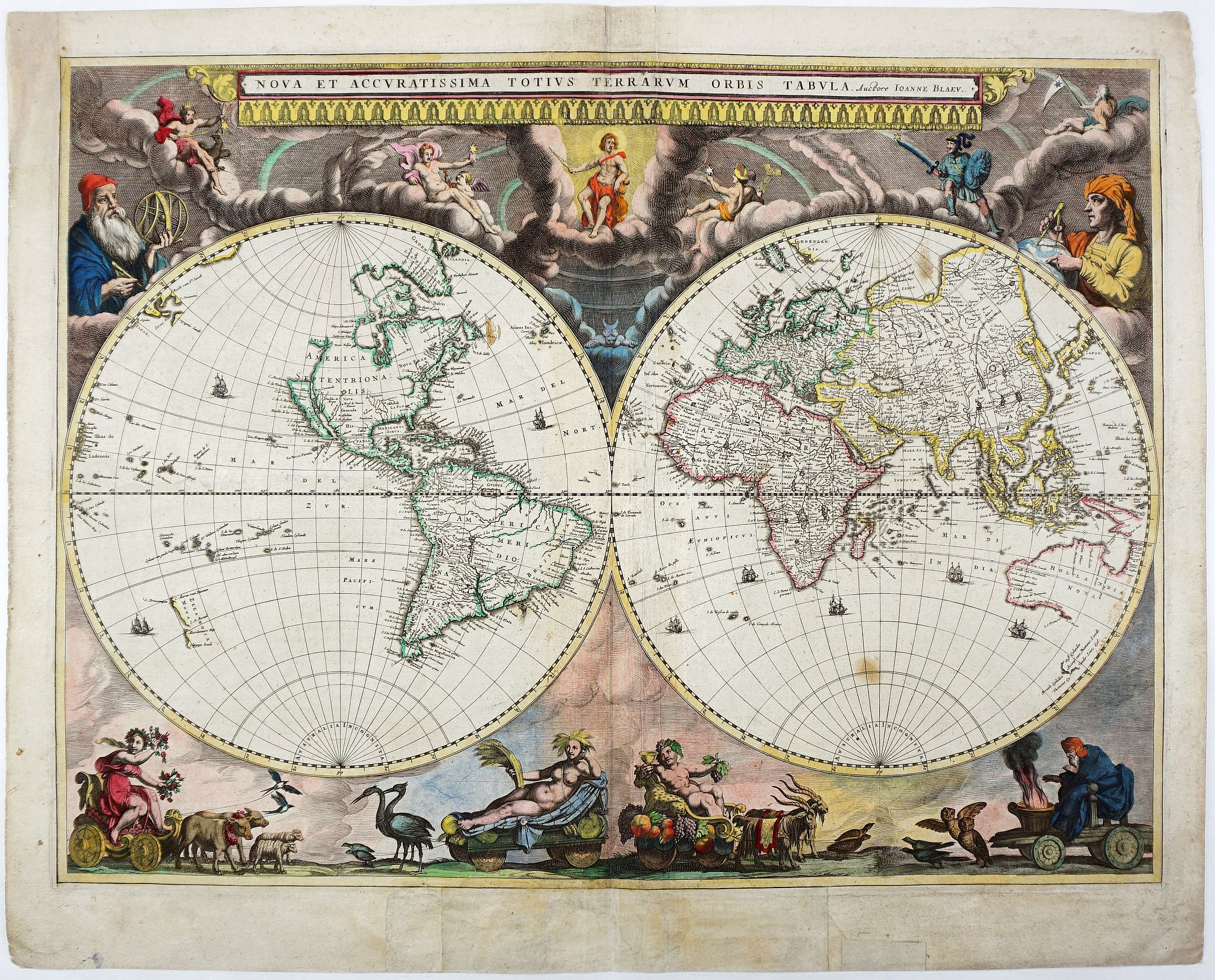 Nova Et Accuratissima Totius Terrarum Orbis Tabula. - Old Map By BLAEU, J.