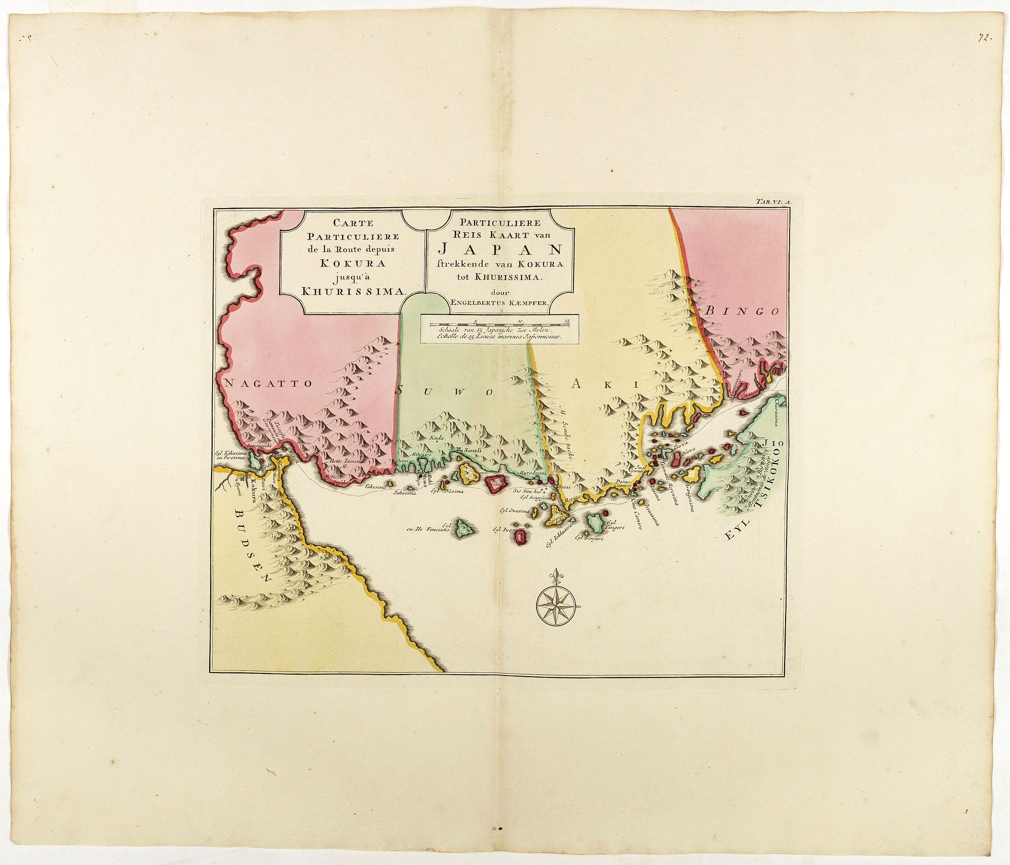 Complete set of maps of Japan] Imperium Japonicum Per Regiones Digestum Sex  et Sexaginta Atque Ipsorum Japonensium Mappis Descriptum Ab Hadriano  Relando. - Old map by OTTENS, R. / J. / KAEMPFER, E.