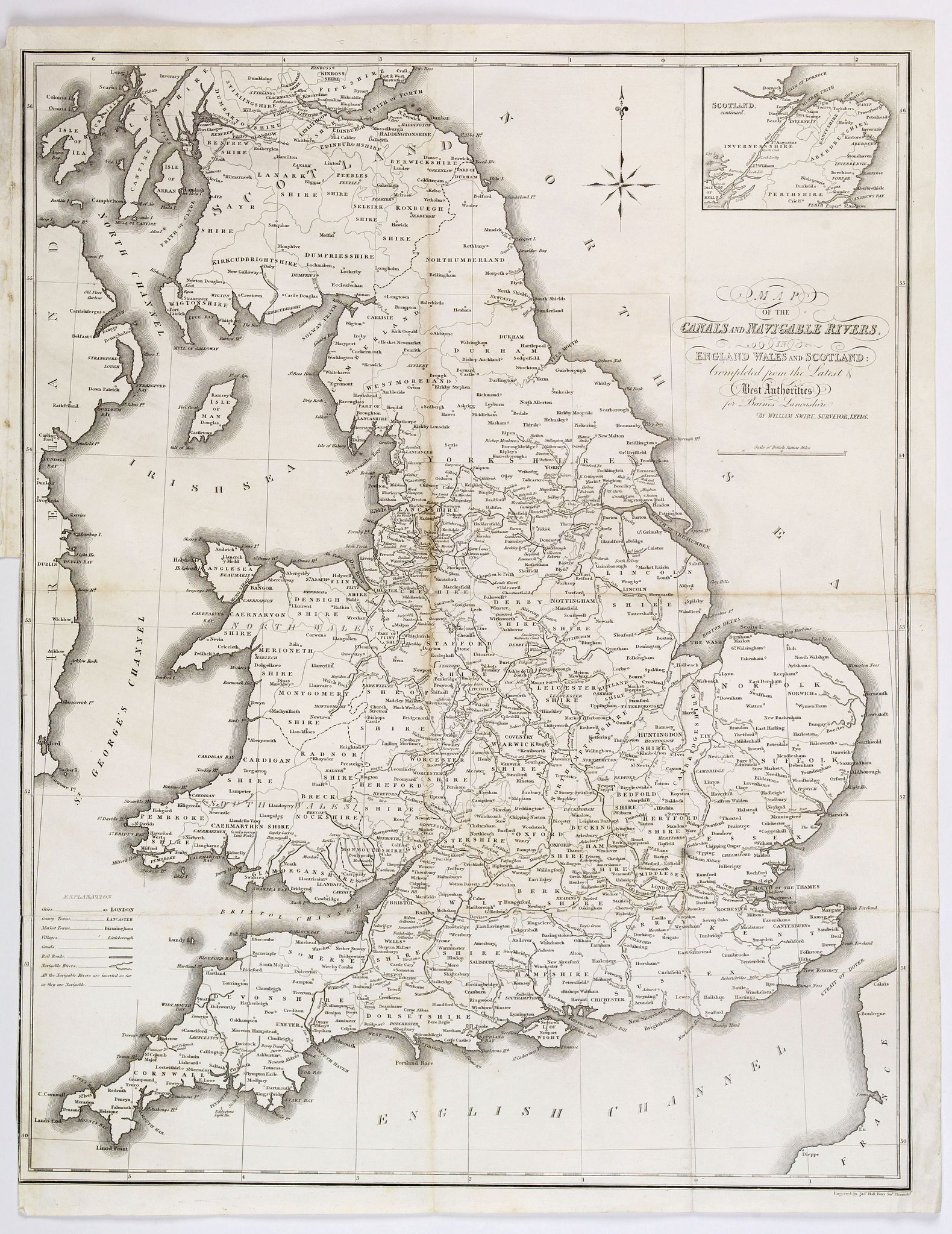 Map of the Canals and Navigable Rivers in England, Wales and Scotland ...