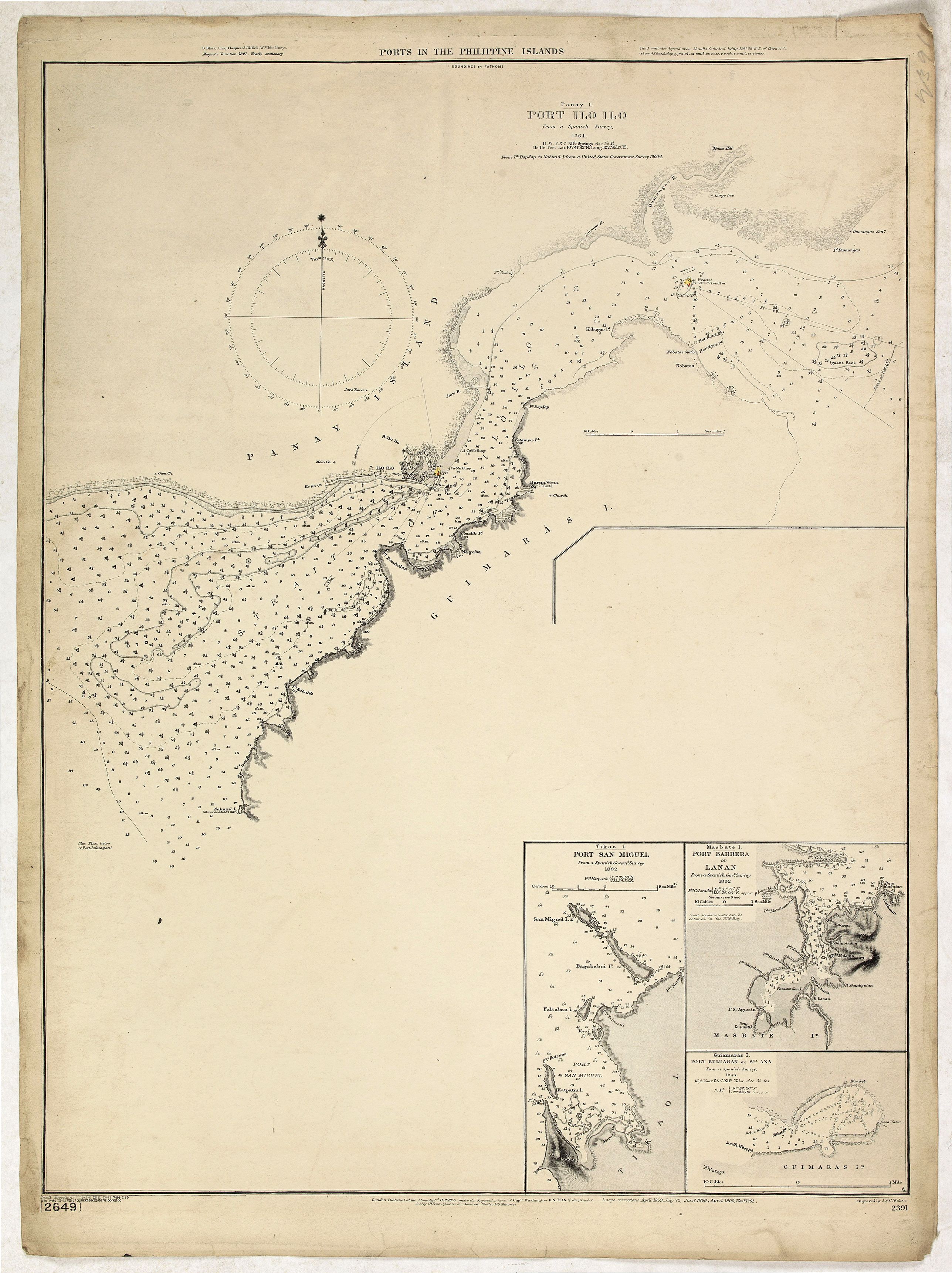 Ports in the Philippine Island. Panay I. Port Ilo Ilo. - Old map by ...