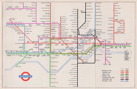 1953 Harry Beck London Underground map. - Old map by BECK, H.