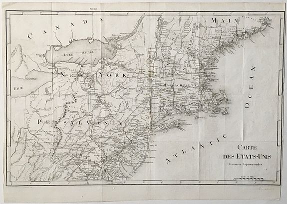 Carte des États-Unis, Provinces Septentrionales. - Old map by LA ...