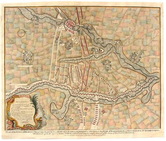 Plan of the Lines of Brabant forced July 18, 1705 - Old map by DE RAPIN ...