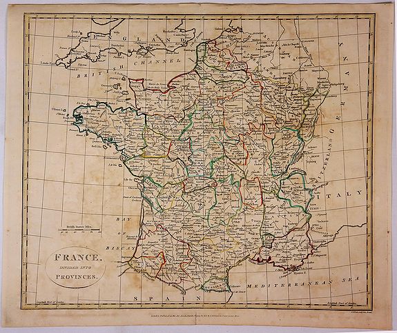 France Divided Into Provinces. - Old map by ROBINSON.