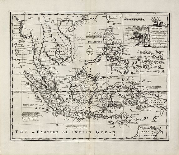 A New and Accurate Map of the East India Islands - Old map by Bowen, E.