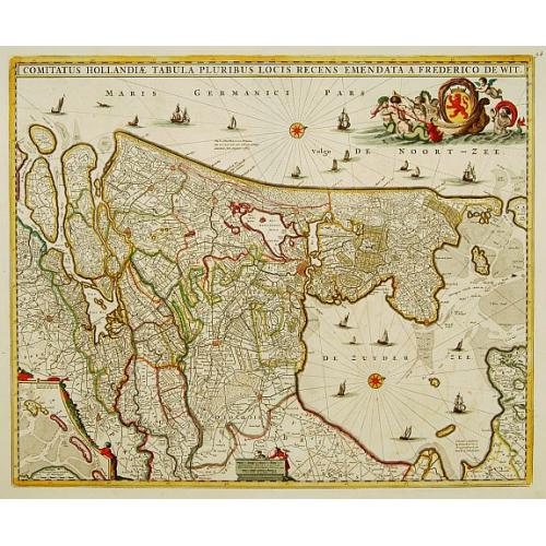 Old map image download for Comitatus Hollandiae tabula pluribus..