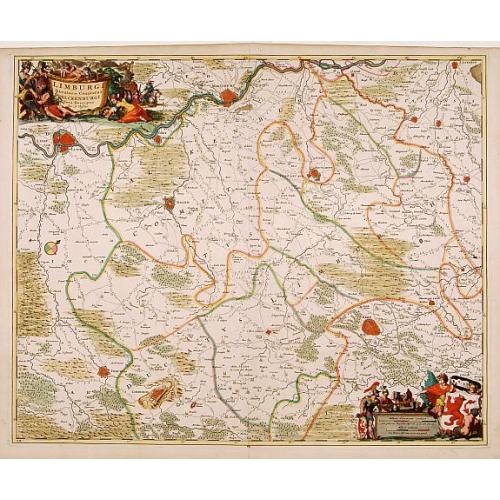 Old map image download for Limburgi Ducatus et Comitatus Valkenburgi. . .