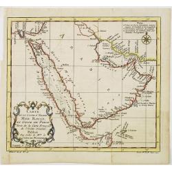 Carte de la coste d'Arabie Mer Rouge et Golfe de Perse.