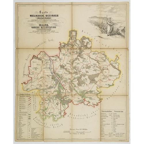 Old map image download for Karte des Melniker bezirkes im Prager- Kreise. . . / Mapa Okresu Mélnického v Prazkém kraji. . .
