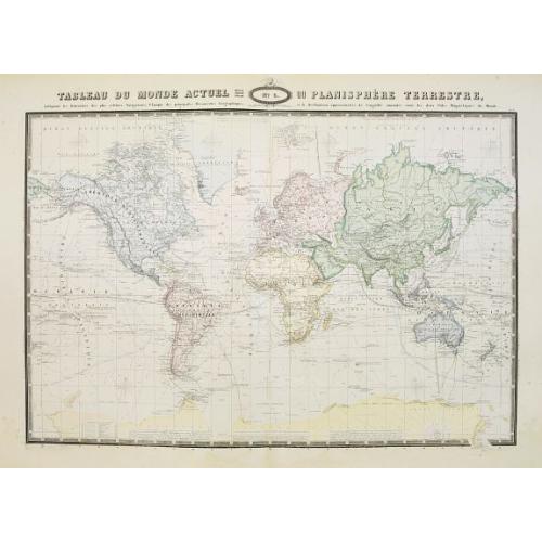 Old map image download for Tableau du Monde actuel ou planisphere Terestre,..