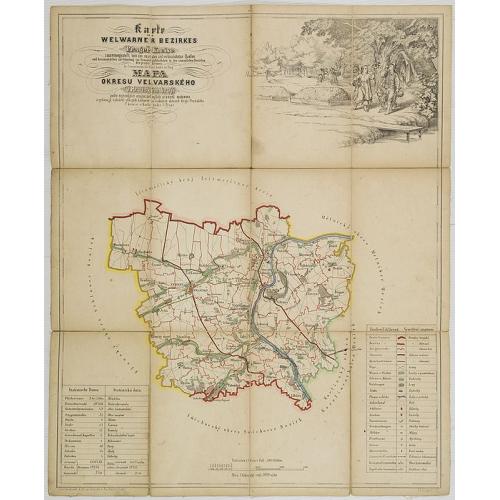 Old map image download for Karte des Welwarner Bezirkes im Prager Kreise zusammengestellt nach den neuesten und verlässchsten Quellen. . . / Mapa Okresu Velvarského v Prazskem kraji. . .