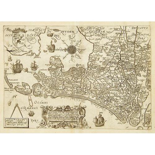 Old map image download for Caarte vanden .. Graefschappe van Hollandt..