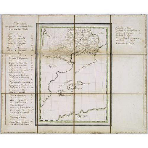 Old map image download for Manuscript map of the Southern Provinces of France.