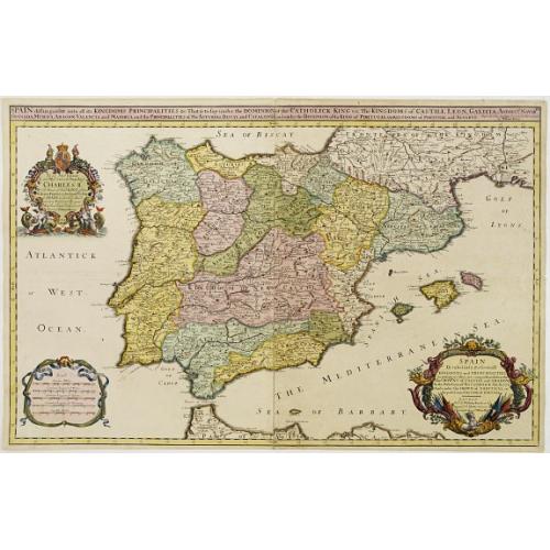 Old map image download for SPAIN distinguisht into all its Kingdoms..