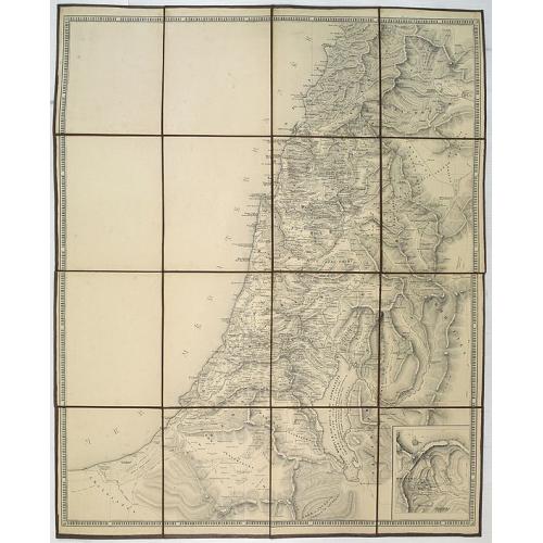 Old map image download for No title, a folding map of Palistine.