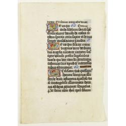 Leaf on vellum from a manuscript Book of Hours.