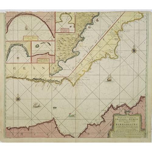 Old map image download for Pascaart van de Zee Kusten van Granada en Murcia..