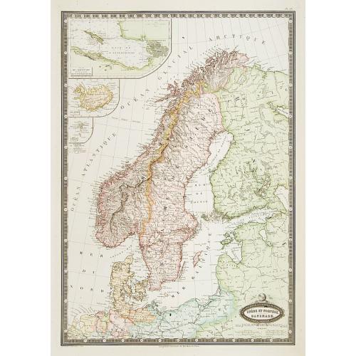 Old map image download for Suede et Norvege. Danemark.