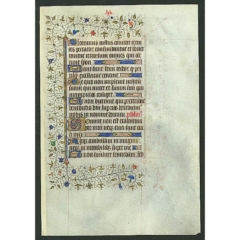 Manuscript leaf, on vellum from a book of hours.