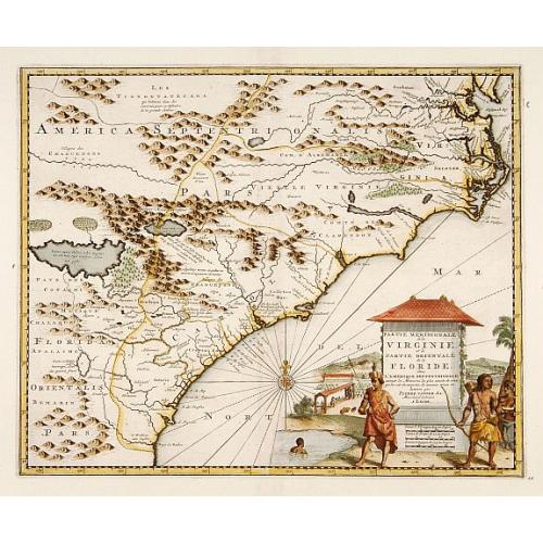 Old map image download for Partie Meridionale de la Virginie et la .. Floride..