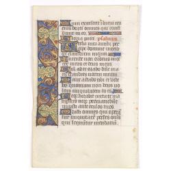 Leaf on vellum from a manuscript Book of Hours.