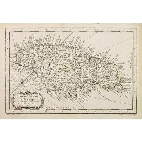 Old map image download for Carte de L'Isle de La Jamaique..