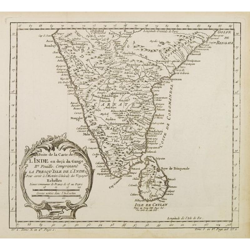 Suite de la Carte de L'Inde en deca du Gange..