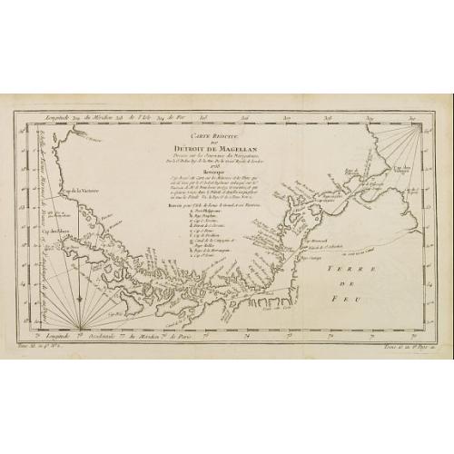 Old map image download for Carte reduite du Détroit de Magellan..