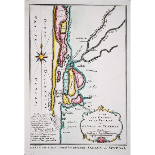 Old map image download for Carte de l' Entree de la Riviere de Sanaga ou Senegal.