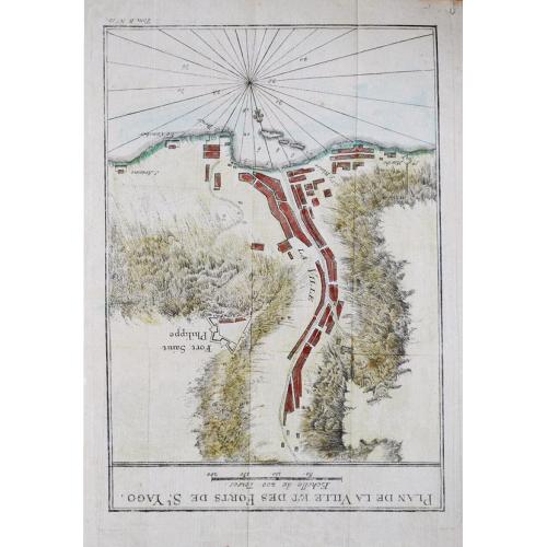 Old map image download for Plan de la Ville et des Forts de St. Jago