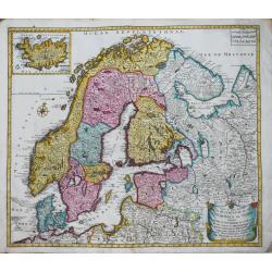 [Lot of 3 maps] Uplandia, plus a map of the island of Ruegen by W, Blaeu and the General map of Scandinavia by Reinier & Joshua Ottens.