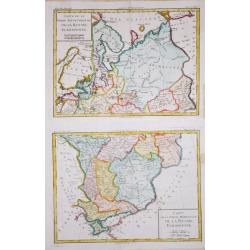 Carte de la Partie Septentrionale/ Meridionale de la Russie Euopéenne.